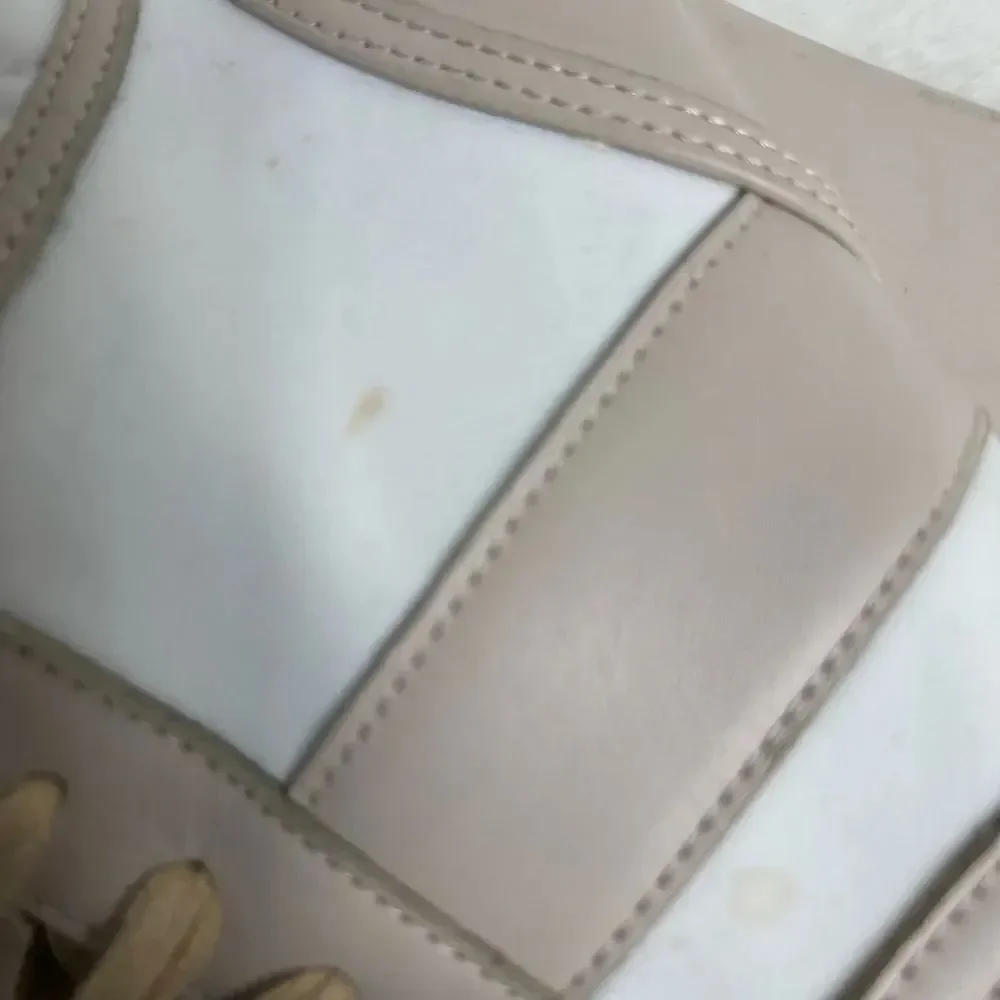 Chloe high top wedge sneakers in white suede and tan leather trim size E…